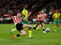 Sheffield United's Oli McBurnie in action against West Bromwich Albion on April 26, 2023