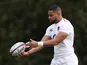 England winger Joe Cokanasiga pictured in training in March 8, 2019
