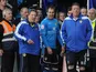 Leeds manager Neil Warnock stands with Luke Varney after he is dismissed on November 18, 2012