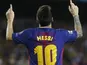 Barcelona forward Lionel Messi celebrates scoring during his side's Champions League group game against Juventus at the Camp Nou on September 12, 2017