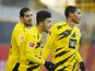Borussia Dortmund's Jadon Sancho celebrates scoring their first goal on February 13, 2021