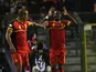 Christian Benteke celebrates scoring for Belgium