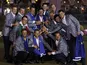 Team Europe golfers (front row L-R) Nicolas Colsaerts, Sergio Garcia, and Graeme McDowell and (back row L-R) Ian Poulter, Paul Lawrie, Francesco Molinari, Lee Westwood, captain Jose Maria Olazabal, Justin Rose, Luke Donald , Peter Hanson, Rory McIlroy and