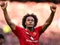 Manchester United's Joshua Zirkzee celebrates on December 1, 2024