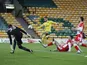 Norwich City's Emiliano Buendia goes for the ball against Millwall on November 3, 2020