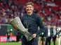 Crystal Palace manager Oliver Glasner celebrates winning the Conference League on May 27, 2026