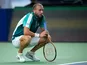 Dan Evans reacts at the Shanghai Masters on October 9, 2023