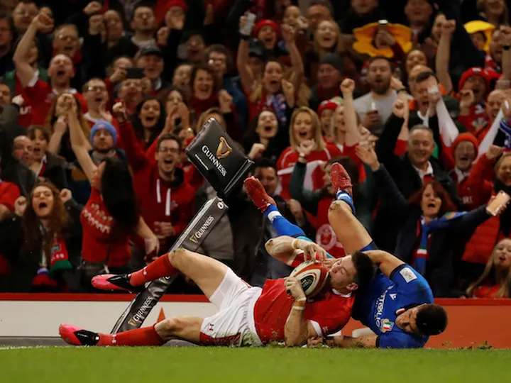 Josh Adams hat-trick helps Wales to emphatic start to Six Nations defence