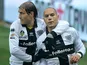 Parma's Yohan Benalouane is congratulated by team mate Gabriel Paletta after scoring the opening goal against Pescara on March 30, 2013