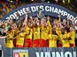 Lens celebrating their French Cup win in August 2026