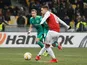 Arsenal midfielder Aaron Ramsey scores from the spot against Vorskla Poltava on November 29, 2018