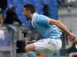 Lazio's Antonio Candreva celebrates after converting a penalty to score the winning goal against Catania on March 30, 2013