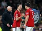 Manchester United's Jonny Evans comes on as a substitute to replace Harry Maguire on December 12, 2023