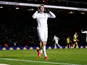 Leeds' Patrick Bamford celebrates scoring their third goal on January 28, 2020