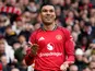 Manchester United's Casemiro celebrates after scoring on March 15, 2026