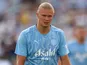 Manchester City forward Erling Haaland (9) during warmups before the FC Series match between Manchester City and Celtic at Kenan Memorial Stadium in Chapel Hill, North Carolina, July 23, 2024 [on July 25, 2024]