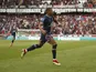 Paris Saint-Germain's (PSG) Kylian Mbappe celebrates scoring their third goal on September 11, 2021