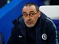 Curious Chelsea manager Maurizio Sarri on April 18, 2019