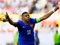 France's Kylian Mbappe celebrates scoring their first goal on June 25, 2024