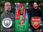 Pep Guardiola/Mikel Arteta/EFL Cup composite