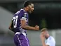 Cher Ndour celebrates scoring for Fiorentina on October 2, 2025