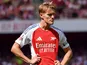 Arsenal midfielder Martin Odegaard (8) during the Arsenal FC v Olympique Lyonnais pre-season friendly match at the Emirates Stadium, London, England, United Kingdom on 11 August 2024