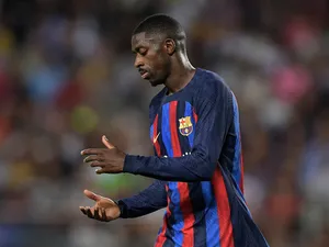 Barcelona attacker Ousmane Dembele pictured on September 7, 2022