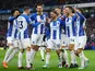Brighton & Hove Albion's Joel Veltman celebrates scoring their second goal with teammates on March 4, 2023