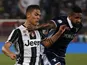 Paulo Dybala and Wallace during the Coppa Italia final between Juventus and Lazio on May 17, 2017