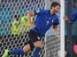 Italy midfielder Manuel Locatelli celebrates scoring against Switzerland at Euro 2020 on June 16, 2021