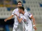 Spain's Ferran Torres celebrates scoring their second goal against Kosovo on September 8, 2021
