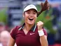 Emma Raducanu reacts at Queen's on June 12, 2025