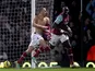West Ham United's Joe Cole celebrates after scoring his side's second goal against Tottenham on February 25, 2013