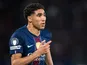 Paris Saint-Germain (PSG) defender Achraf Hakimi during the UEFA Champions League semi-final first leg football match between Paris Saint-Germain (PSG) and Bayern Munich on April 28, 2026