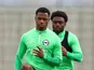 Brighton & Hove Albion's Ansu Fati and Tariq Lamptey during training on September 20, 2023
