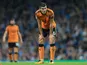 Conor Coady in action during the EFL Cup game between Manchester City and Wolverhampton Wanderers on October 24, 2017