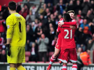 Southampton lead at the break