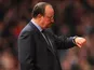 Rafa Benitez looks at his watch on December 1, 2012