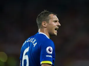 Phil Jagielka on the bench for Everton