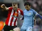 Sunderland's Sebastian Larsson in action with Manchester City's David Silva on March 5, 2017
