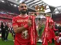 Liverpool legend Mohamed Salah with the Premier League trophy