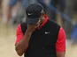 Tiger Woods reacts to a poor shot at the British Open on July 21, 2013