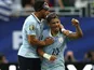 Uruguay's Maximilliano Araujo celebrates after scoring on June 22, 2026
