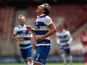 Queens Park Rangers forward Jordan Hugill celebrates scoring against Middlesbrough on July 5, 2020