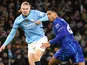 Erling Haaland of Manchester City in action against Chelsea on January 25, 2025