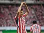 Roberto Alvarado celebrates scoring for Chivas Guadalajara on July 25, 2026