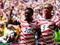 Folarin Balogun (left) and Antonee Robinson (right) of USA against Australia, on June 19, 2026