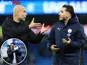 Manchester City manager Pep Guardiola and Rayan Cherki