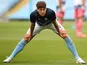 John Stones warms up for Man City on August 7, 2020
