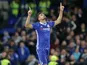 Diego Costa celebrates scoring during the Premier League game between Chelsea and Southampton on April 25, 2017